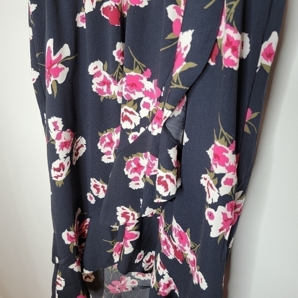 J. CREW Blue Floral Ruffle Wrap Dress - Picture 6 of 16